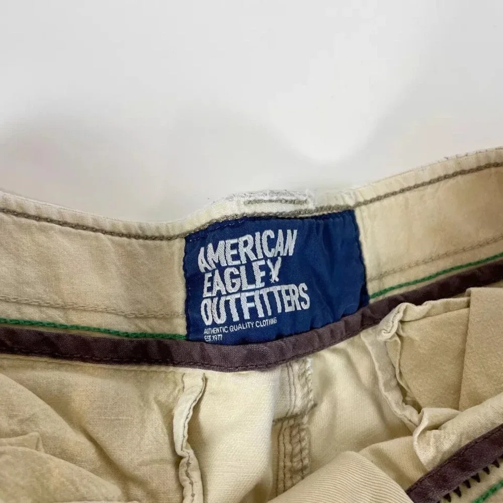 American Eagle‎ Live Your Life Cargo Shorts Mens Size 30 Beige Vintage Y2K 90s